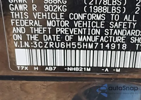 2017 Honda Hr-V Ex z USA, uszkodzony, nr VIN 3CZRU6H55HM714918